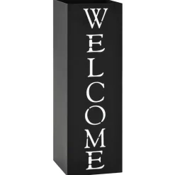 vidaXL Paragúero diseno Welcome acero Negro Hot