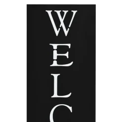 vidaXL Paragúero diseno Welcome acero Negro Hot