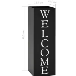vidaXL Paragúero diseno Welcome acero Negro Hot
