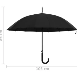 vidaXL Paraguas automático negro 105 cm Best