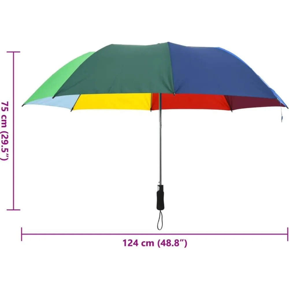vidaXL Paraguas-Paraguas plegable automático multicolor 124 cm