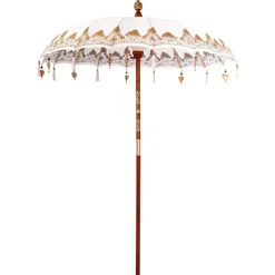 vidaXL Parasol Balinés 185 x 185 x 260 cm Algodón Crema Online