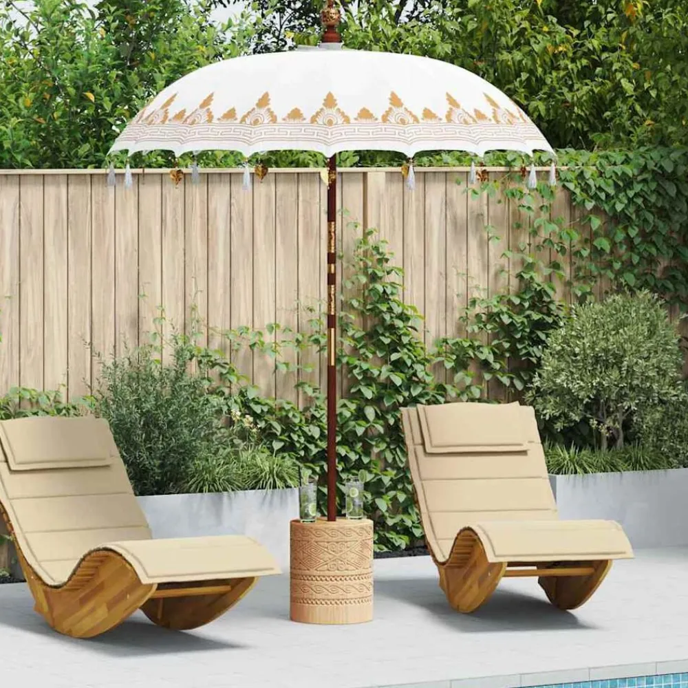 vidaXL Parasol Balinés 185 x 185 x 260 cm Algodón Crema Online