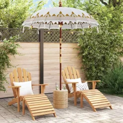 vidaXL Parasol Balinés 185 x 185 x 260 cm Algodón Crema Online