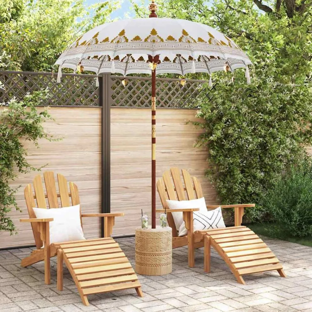 vidaXL Parasol Balinés 185 x 185 x 260 cm Algodón Crema Online