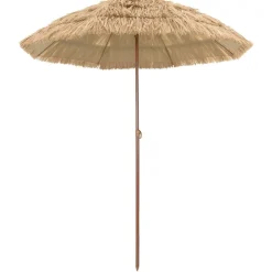 vidaXL Parasol de playa Natural 255 x 255 x 255 cm Poliéster y Acero Clearance