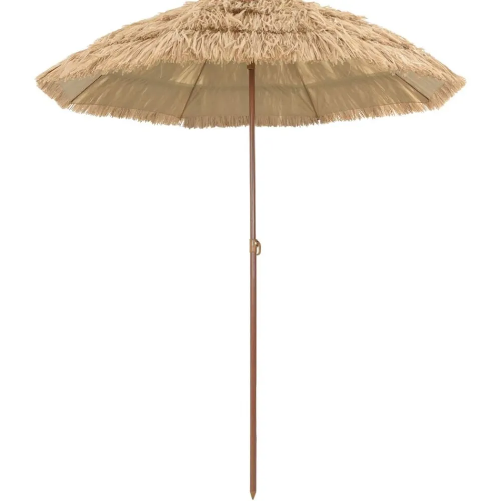 vidaXL Parasol de playa Natural 255 x 255 x 255 cm Poliéster y Acero Clearance