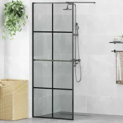 vidaXL Pared de Ducha Walk-in 80 x 195 cm vidrio templado Negro Hot