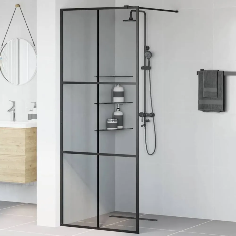 vidaXL Fontanería-Pared de Ducha Walk-in 80 x 195 cm vidrio templado