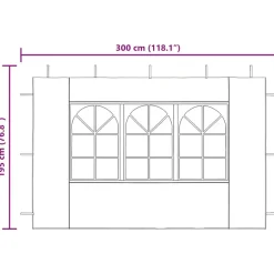 vidaXL Jardín-Paredes de carpa para fiestas con ventana 2 uds PE