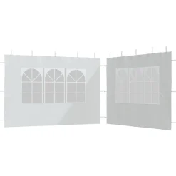 vidaXL Jardín-Paredes laterales de carpa de fiesta con ventana 2uds PE