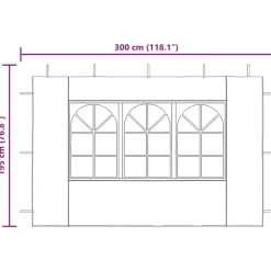 vidaXL Jardín-Paredes laterales de carpa de fiesta con ventana 2uds PE