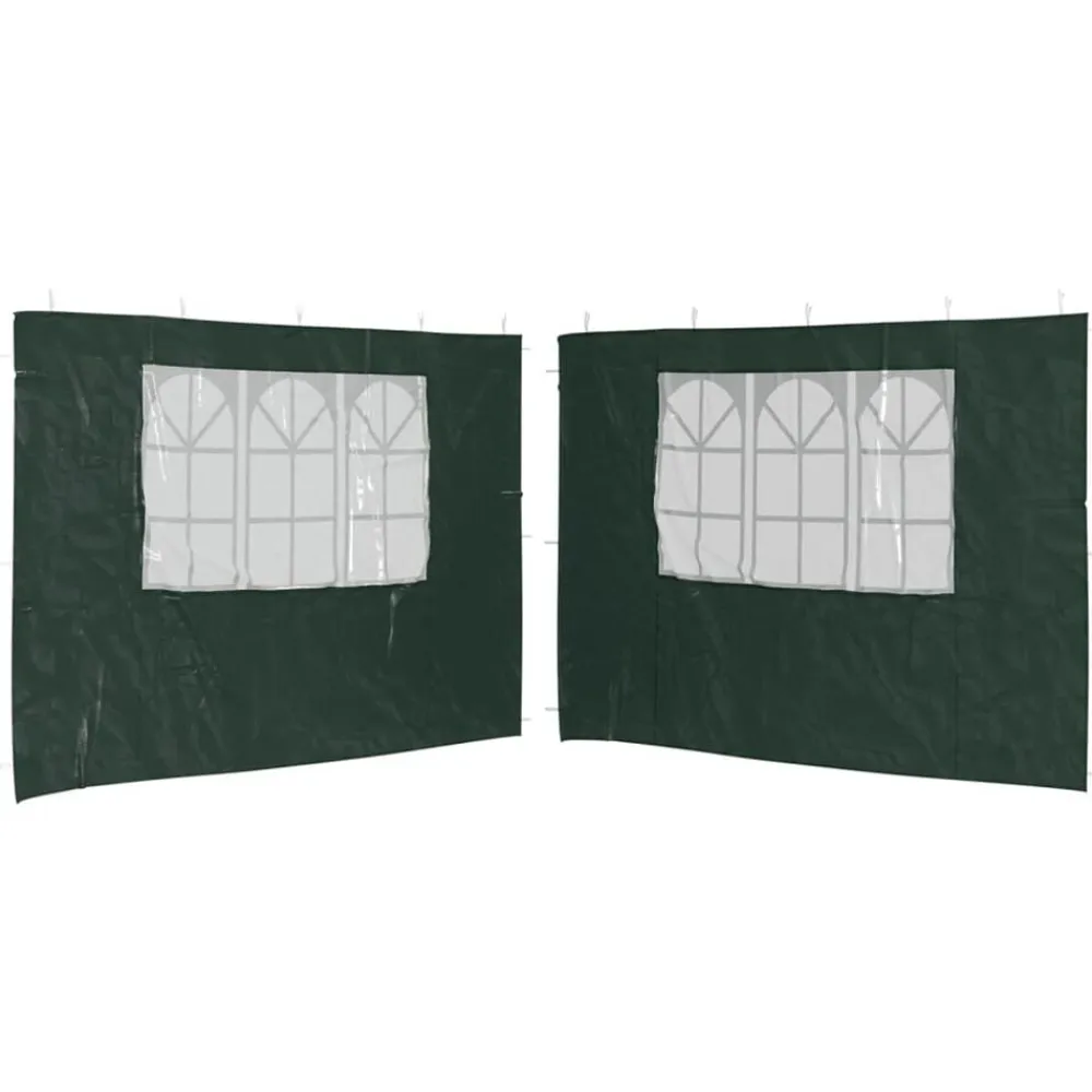 vidaXL Jardín-Paredes laterales de carpa de fiesta con ventana 2 uds PE