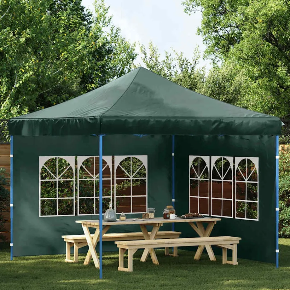 vidaXL Jardín-Paredes laterales de carpa de fiesta con ventana 2 uds PE