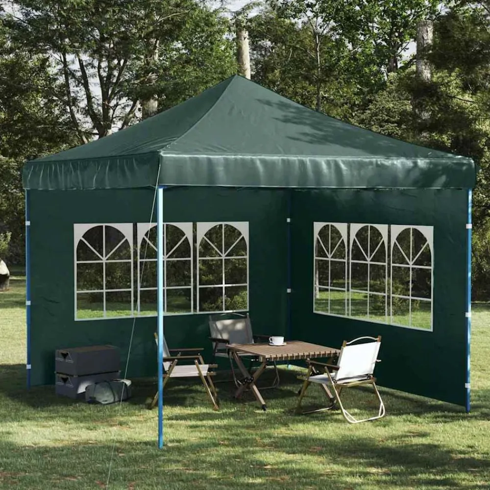 vidaXL Jardín-Paredes laterales de carpa de fiesta con ventana 2 uds PE