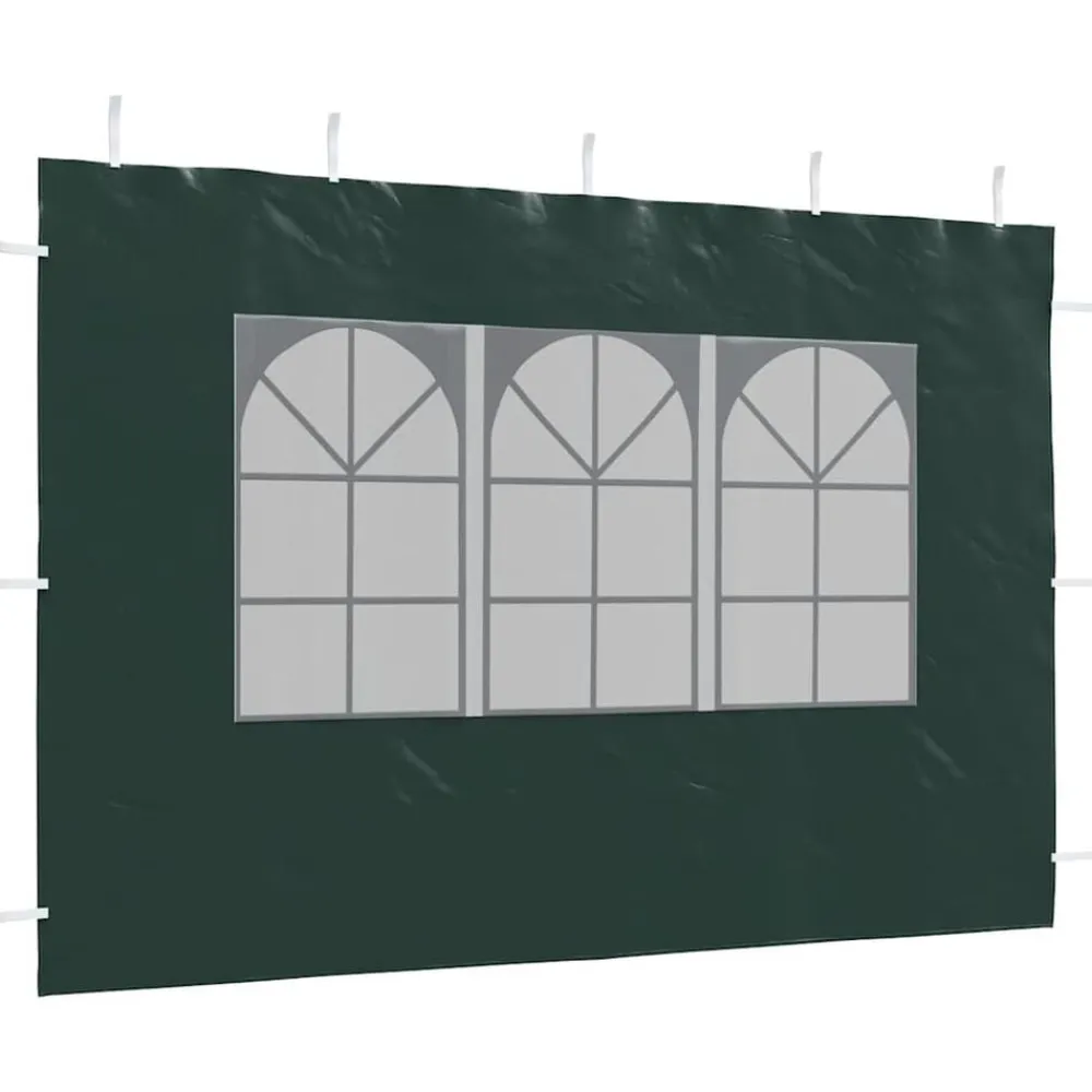 vidaXL Jardín-Paredes laterales de carpa de fiesta con ventana 2 uds PE