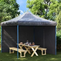 vidaXL Paredes para carpas de fiesta con cremallera 2 uds PE Antracita New