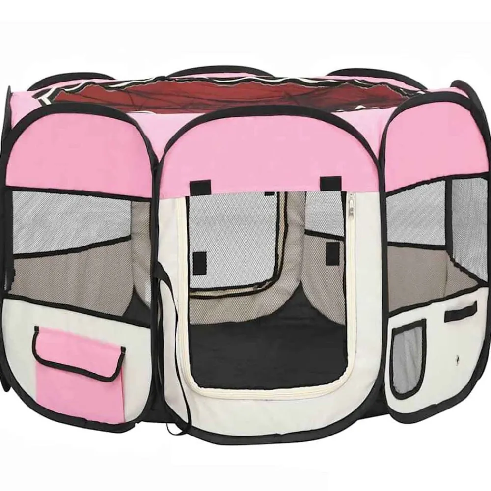 vidaXL Productos Para Mascotas-Parque de perros plegable bolsa de transporte 90x90x58 cm