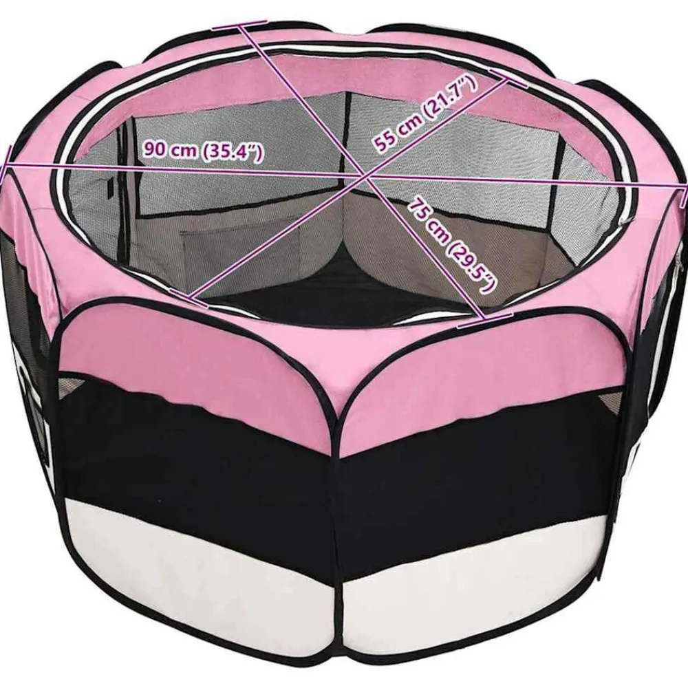 vidaXL Productos Para Mascotas-Parque de perros plegable bolsa de transporte 90x90x58 cm