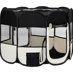 vidaXL Parque de perros plegable bolsa de transporte 90x90x58 cm Negro Hot