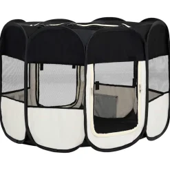 vidaXL Parque de perros plegable bolsa de transporte 90x90x58 cm Negro Hot