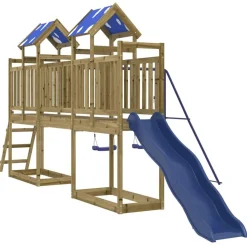 vidaXL Estructuras Para Juegos Al Aire Libre-Parque infantil de exterior madera de pino impregnada