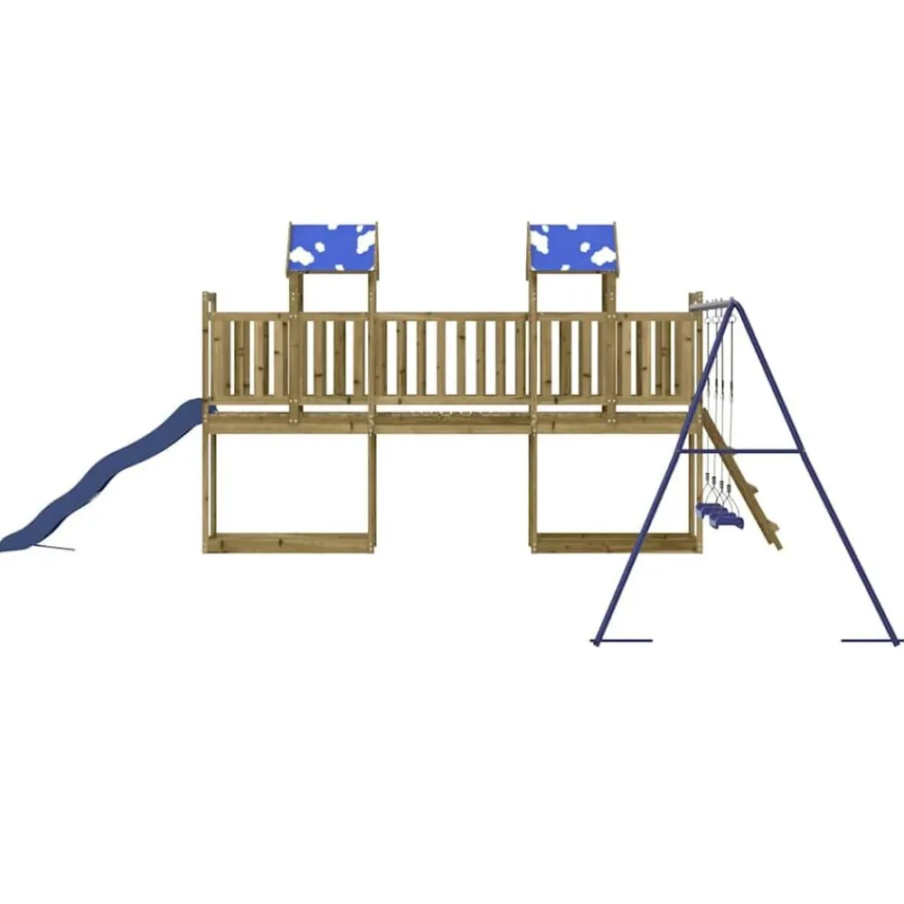 vidaXL Estructuras Para Juegos Al Aire Libre-Parque infantil de exterior madera de pino impregnada