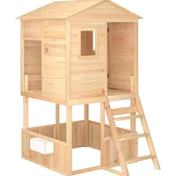 vidaXL Parque infantil de exterior madera maciza de abeto Marrón Sale