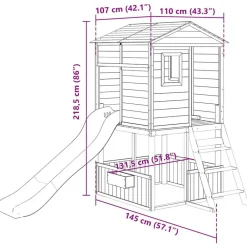 vidaXL Parque infantil de exterior madera maciza de abeto Marrón Sale