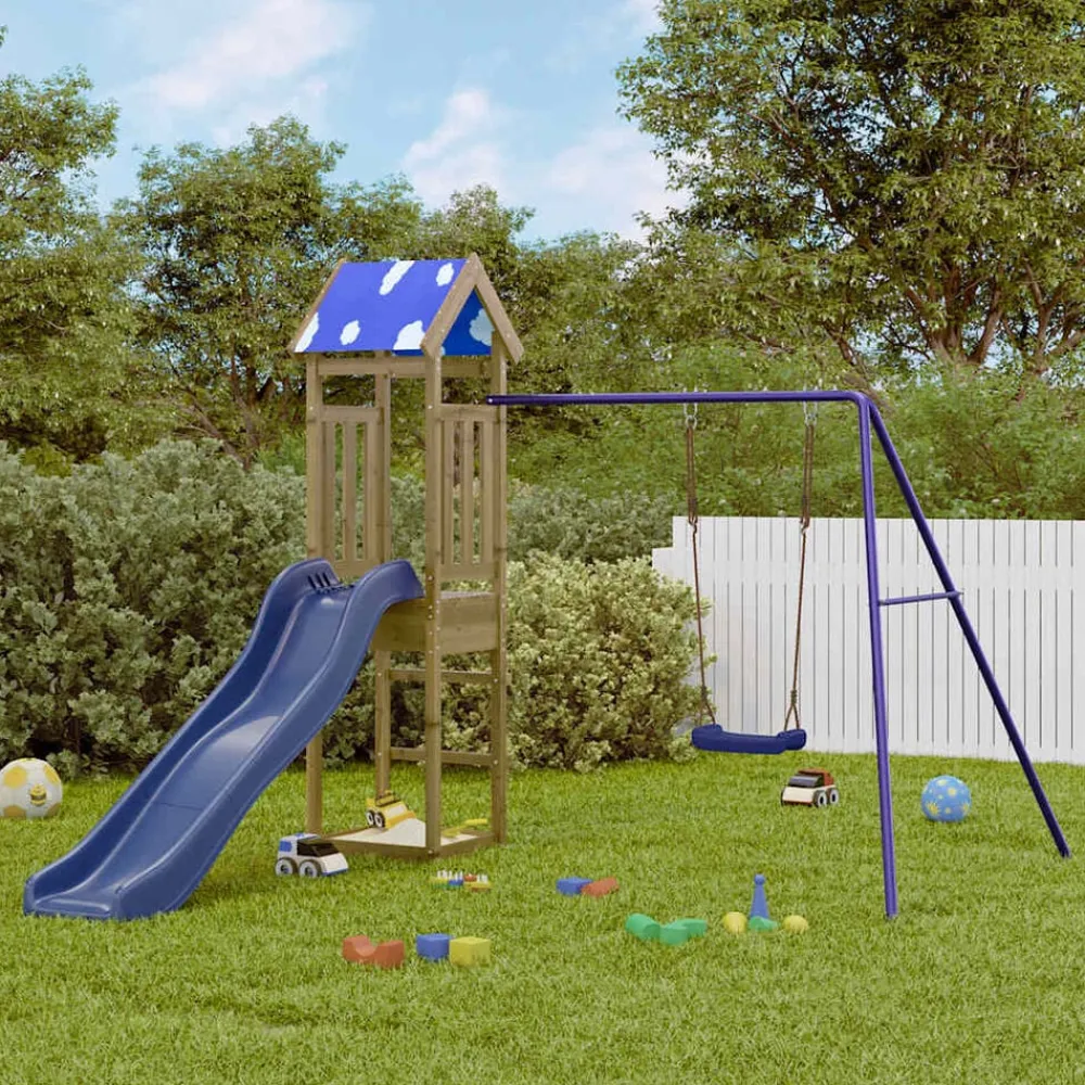 vidaXL Parque infantil de exterior madera de pino impregnada Best