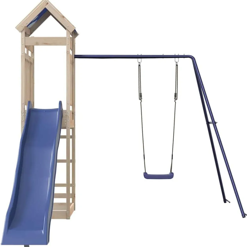 vidaXL Parque infantil de exterior de madera maciza de pino New