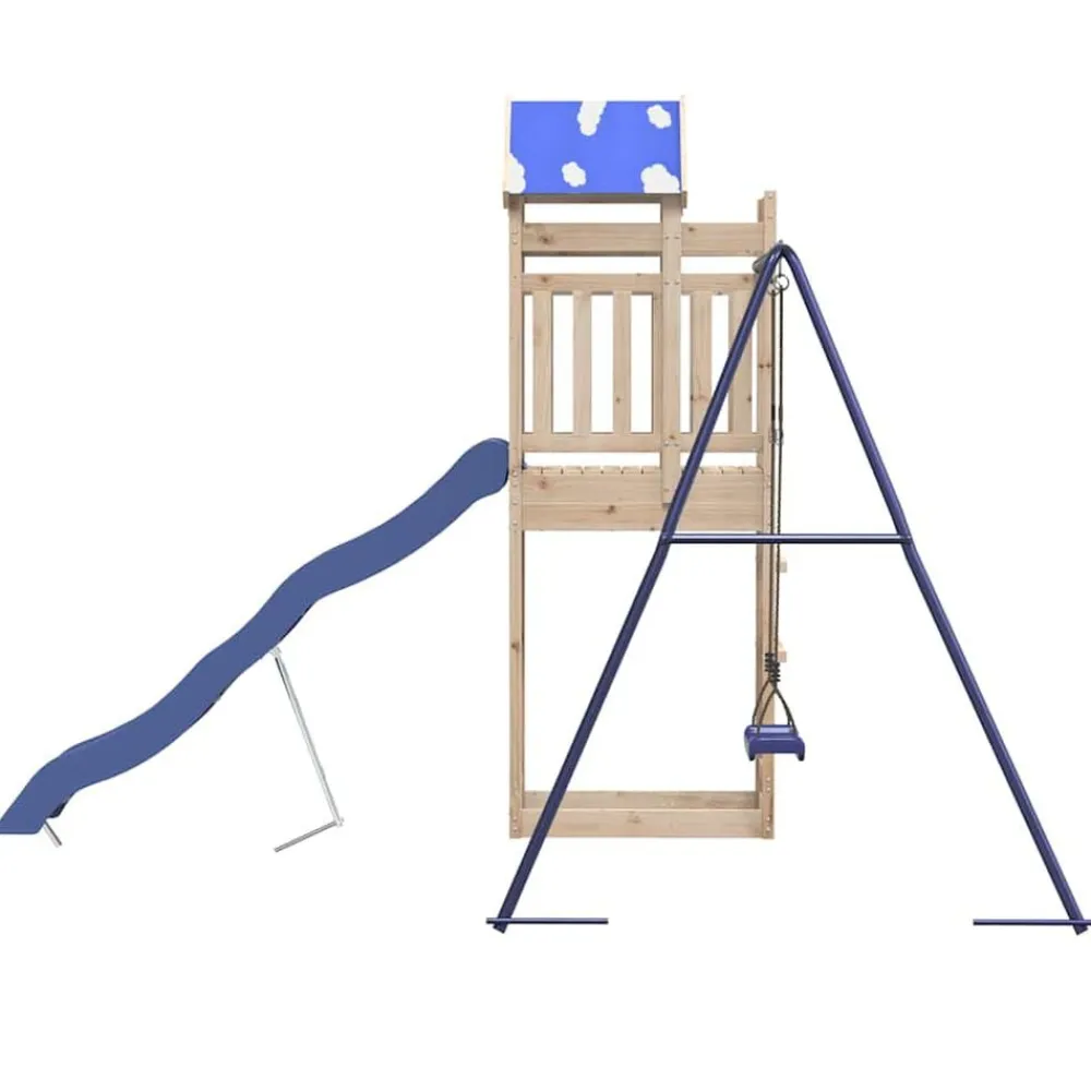 vidaXL Parque infantil de exterior de madera maciza de pino New