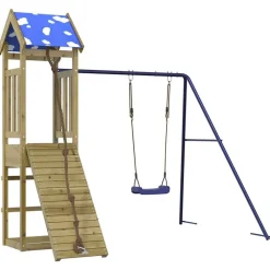 vidaXL Estructuras Para Juegos Al Aire Libre-Parque infantil de exterior madera de pino impregnada