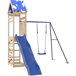 vidaXL Estructuras Para Juegos Al Aire Libre-Parque infantil de exterior de madera maciza de pino
