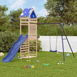 vidaXL Estructuras Para Juegos Al Aire Libre-Parque infantil de exterior de madera maciza de pino