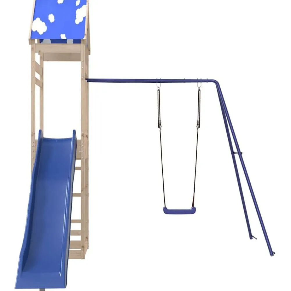 vidaXL Estructuras Para Juegos Al Aire Libre-Parque infantil de exterior de madera maciza de pino