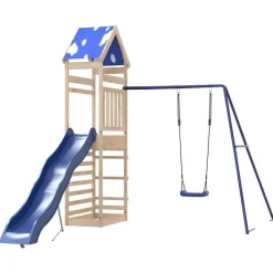 vidaXL Estructuras Para Juegos Al Aire Libre-Parque infantil de exterior de madera maciza de pino