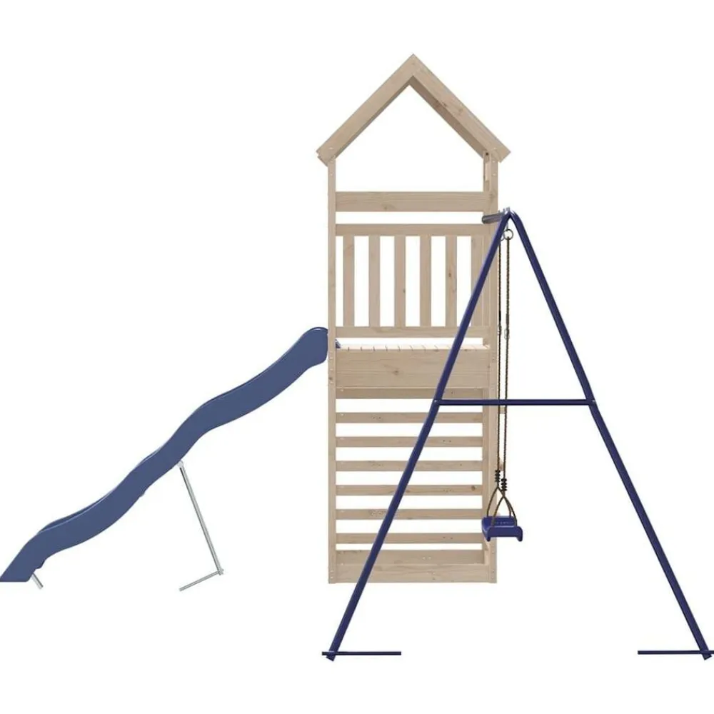 vidaXL Estructuras Para Juegos Al Aire Libre-Parque infantil de exterior de madera maciza de pino
