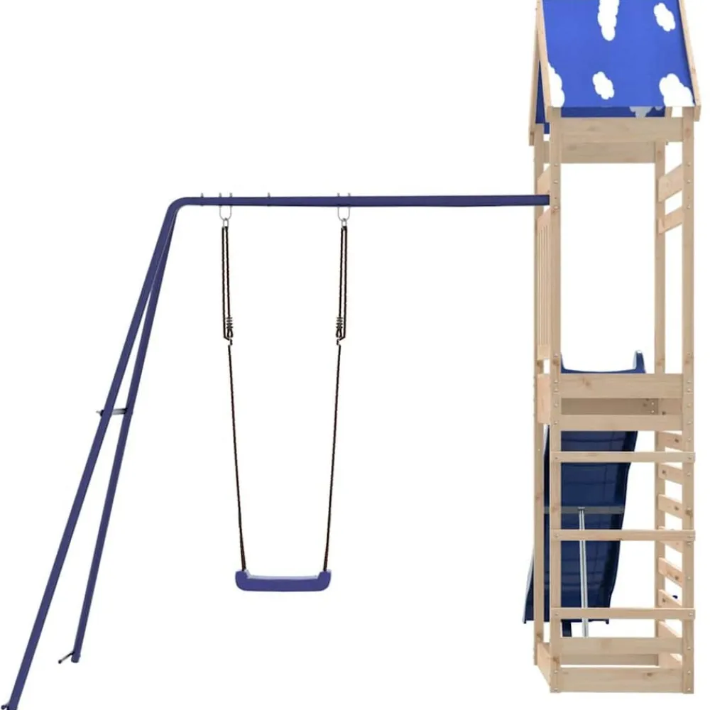vidaXL Estructuras Para Juegos Al Aire Libre-Parque infantil de exterior de madera maciza de pino