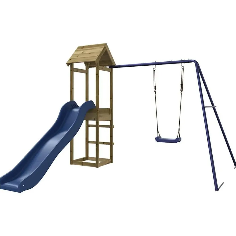 vidaXL Estructuras Para Juegos Al Aire Libre-Parque infantil de exterior madera de pino impregnada