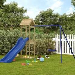 vidaXL Estructuras Para Juegos Al Aire Libre-Parque infantil de exterior madera de pino impregnada