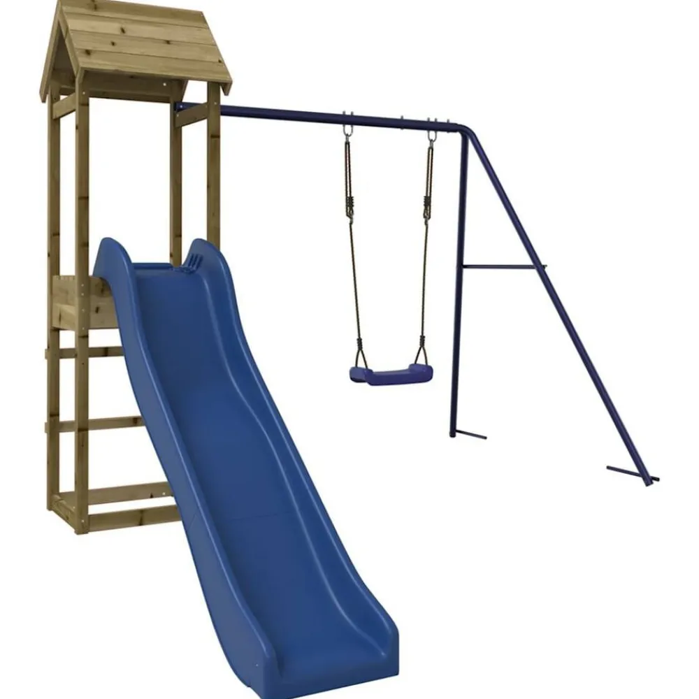 vidaXL Estructuras Para Juegos Al Aire Libre-Parque infantil de exterior madera de pino impregnada
