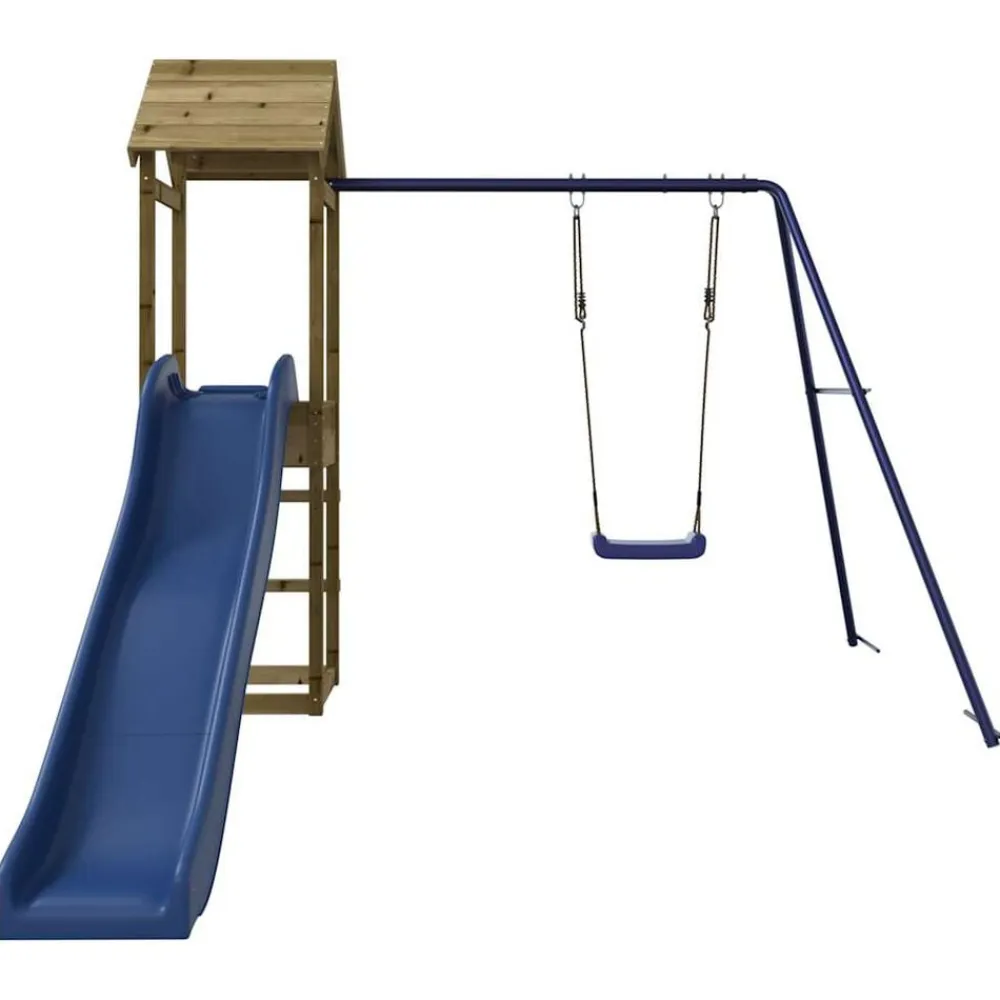 vidaXL Estructuras Para Juegos Al Aire Libre-Parque infantil de exterior madera de pino impregnada