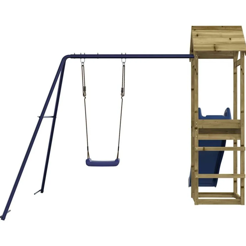 vidaXL Estructuras Para Juegos Al Aire Libre-Parque infantil de exterior madera de pino impregnada