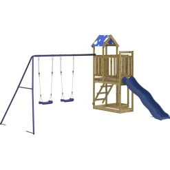 vidaXL Estructuras Para Juegos Al Aire Libre-Parque infantil de exterior madera de pino impregnada