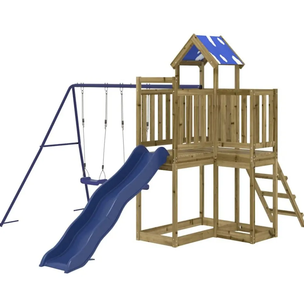 vidaXL Estructuras Para Juegos Al Aire Libre-Parque infantil de exterior madera de pino impregnada
