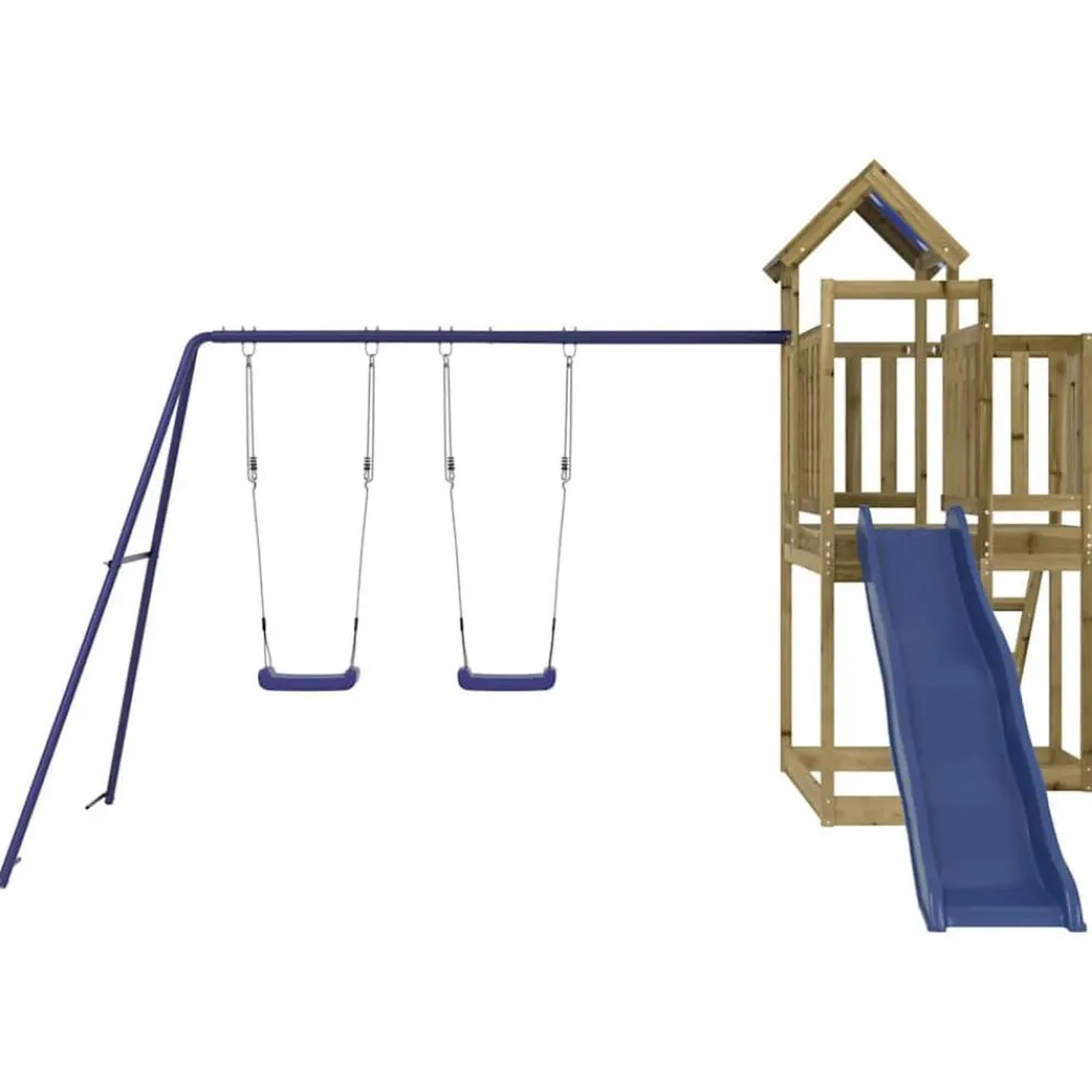 vidaXL Estructuras Para Juegos Al Aire Libre-Parque infantil de exterior madera de pino impregnada