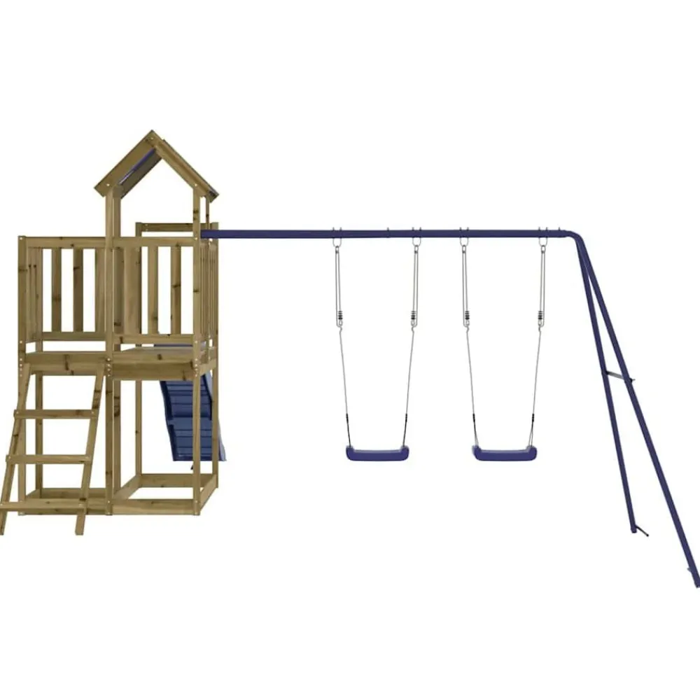 vidaXL Estructuras Para Juegos Al Aire Libre-Parque infantil de exterior madera de pino impregnada