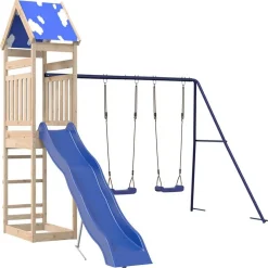 vidaXL Estructuras Para Juegos Al Aire Libre-Parque infantil de exterior de madera maciza de pino