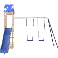 vidaXL Estructuras Para Juegos Al Aire Libre-Parque infantil de exterior de madera maciza de pino